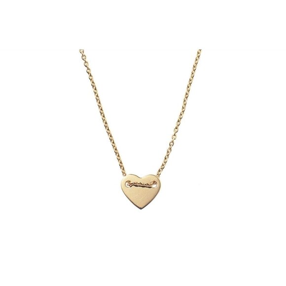 Stella & Dot Gold Heart Charm Necklace 925 Gold Plated Delicate Feminine - Picture 1 of 12
